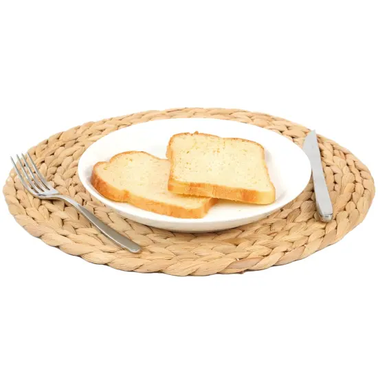 Set of 4 Decorative Round Natural Woven Handmade Water Hyacinth Placemats {3}