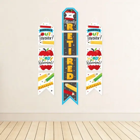 Big Dot of Happiness Teacher Retirement - Hanging Vertical Paper Door Banners - Happy Retirement Party Wall Decoration Kit - Indoor Door Decor {4}