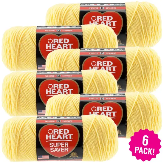 Multipack of 6 - Red Heart Super Saver Yarn-Lemon {1}