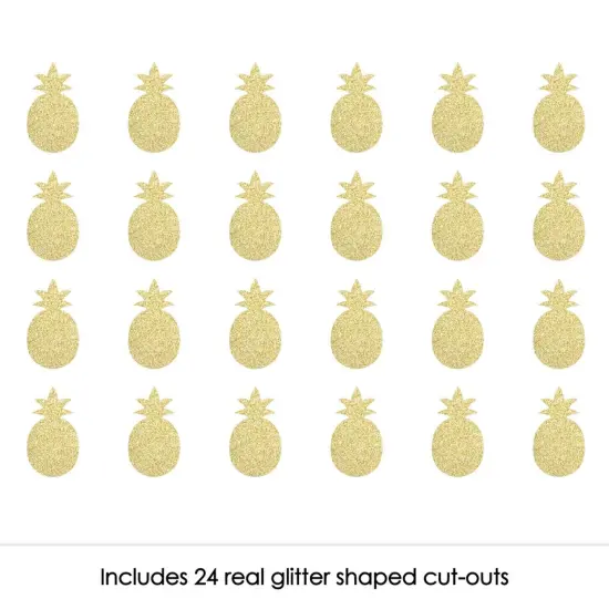 Big Dot of Happiness Gold Glitter Pineapple - No-Mess Real Gold Glitter Cut-Outs - Frutti Summer Baby Shower or Birthday Party Confetti - Set of 24 {3}