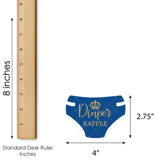 Big Dot of Happiness Royal Prince Charming - Diaper Shaped Raffle Ticket Inserts - Baby Shower Activities - Diaper Raffle Game - Set of 24 {4}