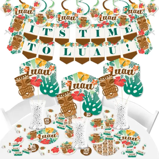 Big Dot of Happiness Tropical Luau - Hawaiian Beach Party Supplies - Banner Decoration Kit - Fundle Bundle {1}