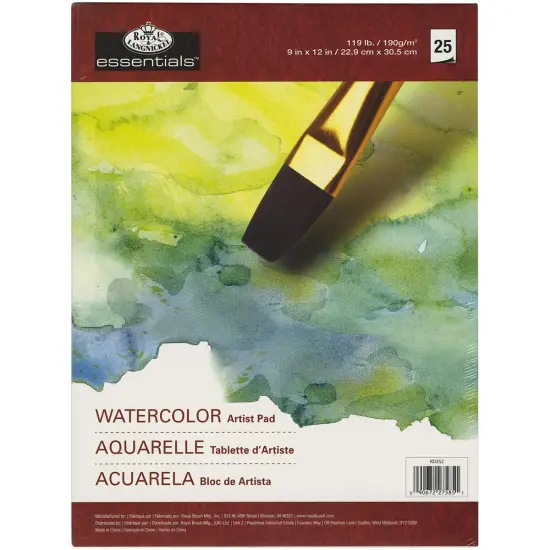Royal Langnickel essentials(TM) Watercolor Artist Paper Pad-9"X12", 25 Sheets {1}