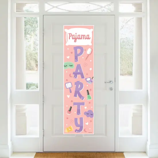 Big Dot of Happiness Pajama Slumber Party - Girls Sleepover Birthday Party Front Door Decoration - Vertical Banner {3}