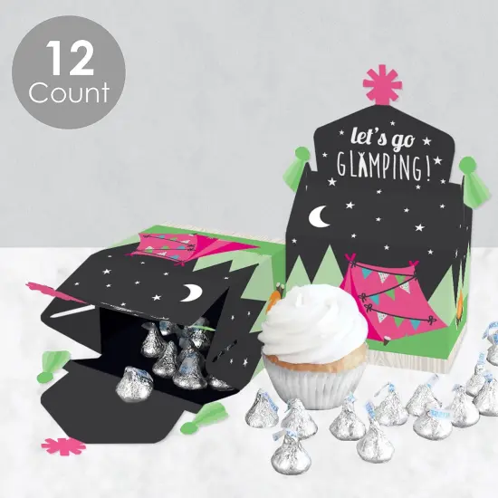 Big Dot of Happiness Let's Go Glamping - Treat Box Party Favors - Camp Glamp Party or Birthday Party Goodie Gable Boxes - Set of 12 {4}