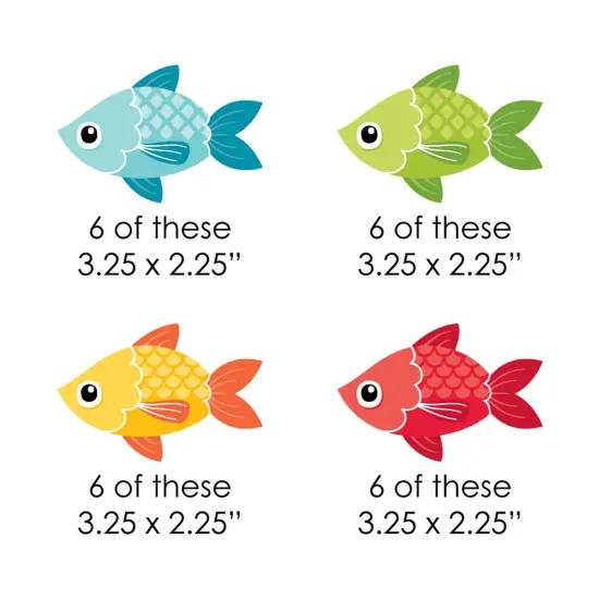 Big Dot of Happiness Let's Go Fishing - Paper Straw Decor - Fish Themed Birthday Party or Baby Shower Striped Decorative Straws - Set of 24 {3}