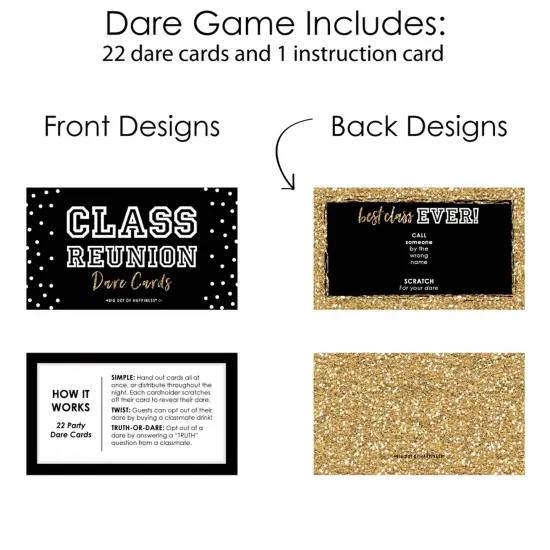 Big Dot of Happiness Reunited - School Class Reunion Party Game Scratch Off Dare Cards - 22 Count {6}