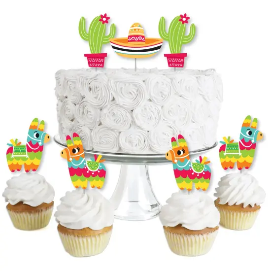 Big Dot of Happiness Pinata Party - Dessert Cupcake Toppers - Colorful Fiesta Clear Treat Picks - Set of 24 {1}