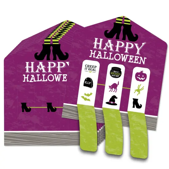 Big Dot of Happiness Happy Halloween - Witch Party Game Pickle Cards - Pull Tabs 3-in-a-Row - 12 Ct {1}