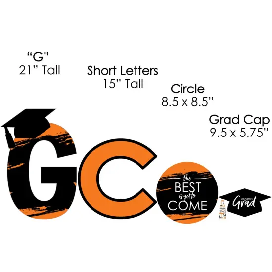 Big Dot of Happiness Orange Graduation Party Yard Signs - Outdoor Lawn Decorations - ConGRADulations {7}