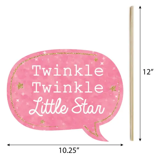 Big Dot of Happiness Pink Twinkle Twinkle Little Star - Baby Shower or Birthday Party Photo Booth Props Kit - 20 Count {7}