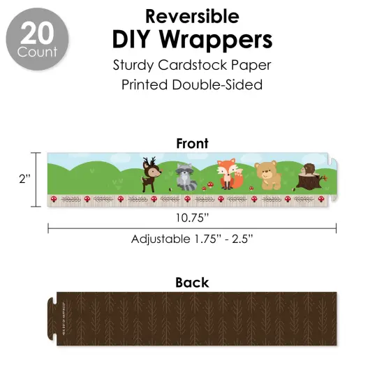 Big Dot of Happiness Woodland Creatures - Baby Shower or Birthday Party Favors and Cupcake Kit - Fabulous Favor Party Pack - 100 Pieces {4}