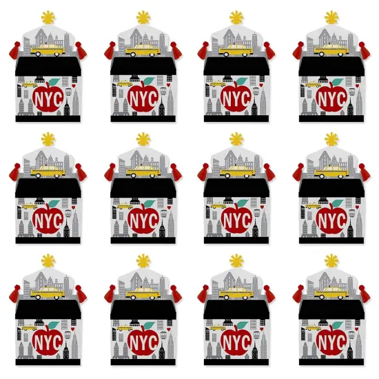 Big Dot of Happiness NYC Cityscape - Treat Box Party Favors - New York City Party Goodie Gable Boxes - Set of 12 {6}