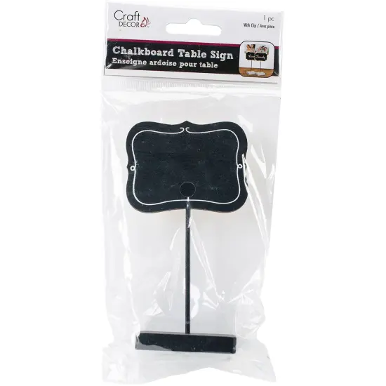 Multicraft Chalkboard Table Sign 2.6"X1.8"-Bracket With White {1}