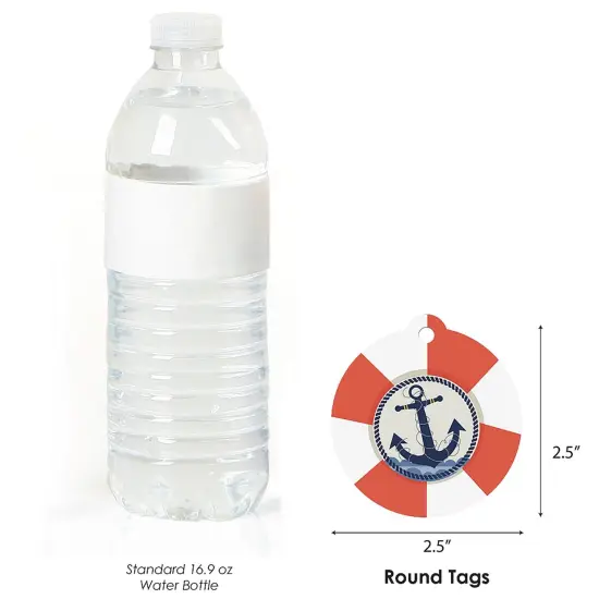 Big Dot of Happiness Ahoy - Nautical - Baby Shower or Birthday Party Favor Gift Tags (Set of 20) {4}