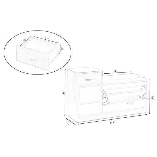 Wooden Entryway Shoe Storage Bench with Cushion Brown {6}