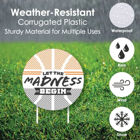 Big Dot of Happiness Basketball - Let The Madness Begin - Lawn Decorations - Outdoor College Basketball Party Yard Decorations - 10 Piece {6}