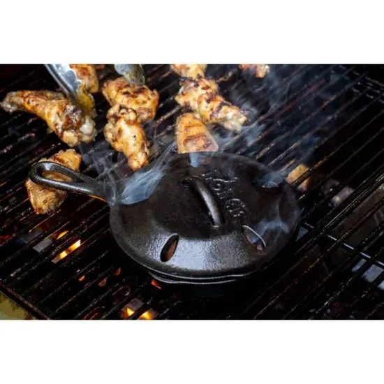 Lodge Cast Iron Smoker Skillet for Outdoor Grills, Pre-seasoned and Made in USA, 6.5 inches {4}