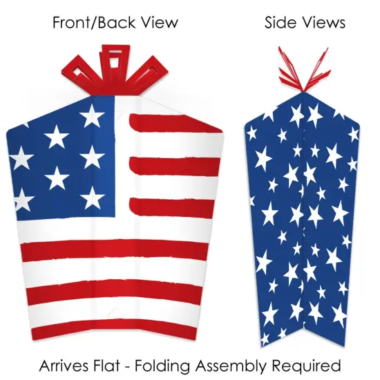 Big Dot of Happiness Stars & Stripes - Table Decorations - Memorial Day, 4th of July & Labor Day Patriotic Party Fold & Flare Centerpieces - 10 Count {3}