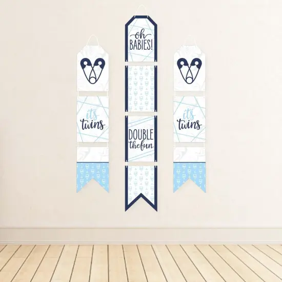 Big Dot of Happiness It's Twin Boys - Hanging Vertical Paper Door Banners - Blue Twins Baby Shower Wall Decoration Kit - Indoor Door Decor {4}