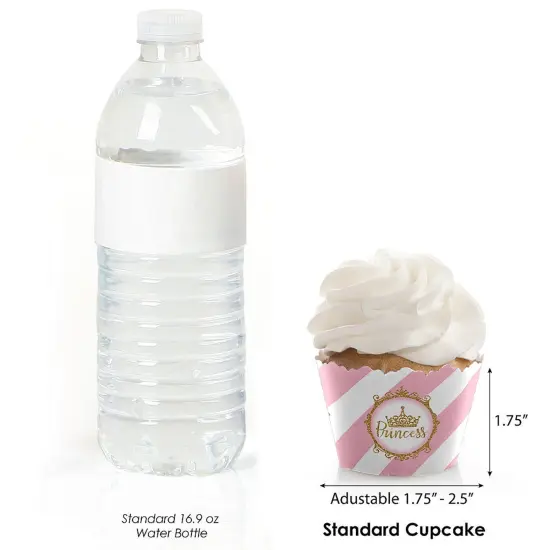 Big Dot of Happiness Little Princess Crown - Pink and Gold Princess Baby Shower or Birthday Party Decorations - Party Cupcake Wrappers - Set of 12 {4}