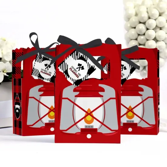 Big Dot of Happiness Lumberjack - Channel the Flannel - Buffalo Plaid Party Favor Boxes - Set of 12 {4}