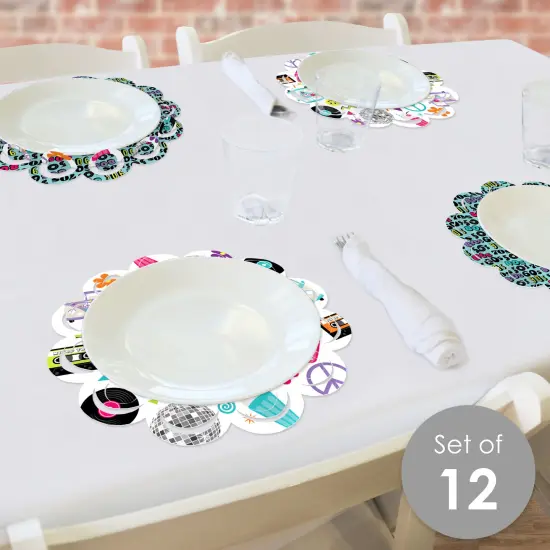 Big Dot of Happiness Through the Decades - 50s, 60s, 70s, 80s, and 90s Party Round Table Decorations - Paper Chargers - Place Setting For 12 {3}