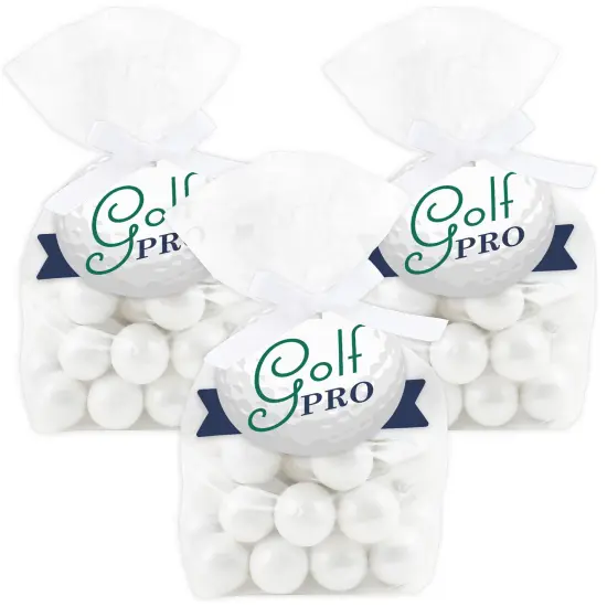 Big Dot of Happiness Par-Tee Time - Golf - Birthday or Retirement Party Clear Goodie Favor Bags - Treat Bags With Tags - Set of 12 {1}