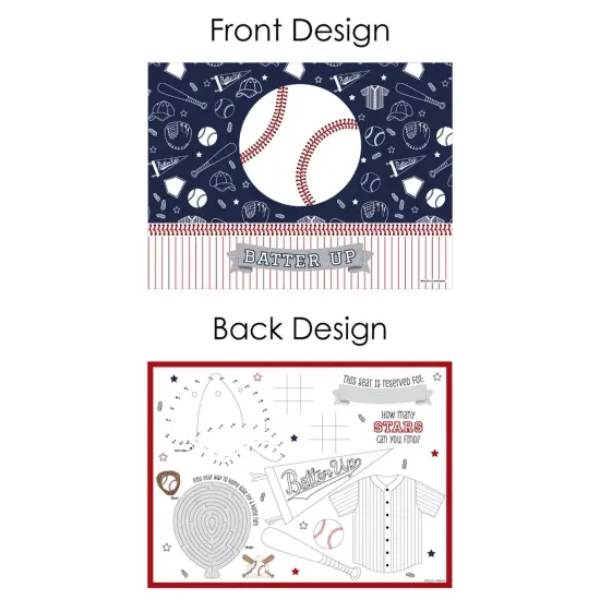 Big Dot of Happiness Batter Up - Baseball - Paper Birthday Party Coloring Sheets - Activity Placemats - Set of 16 {7}