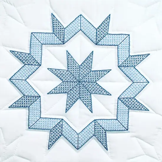 Jack Dempsey Stamped White Quilt Blocks 18"X18" 6/Pkg-Kaleidoscope Star {1}