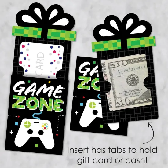 Big Dot of Happiness Game Zone - Pixel Video Game Party or Birthday Party Money and Gift Card Sleeves - Nifty Gifty Card Holders - Set of 8 {4}