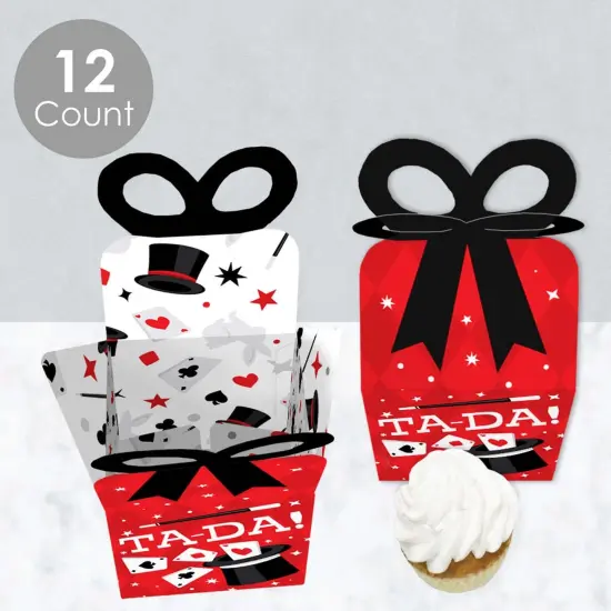 Big Dot of Happiness Ta-Da, Magic Show - Square Favor Gift Boxes - Magical Birthday Party Bow Boxes - Set of 12 {4}