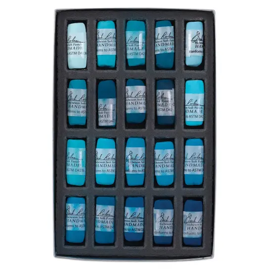 Richeson Soft Handrolled Pastels - Turquoise Blues, Set of 20 {1}
