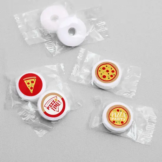 Big Dot of Happiness Pizza Party Time - Baby Shower or Birthday Party Round Candy Sticker Favors - Labels Fits Chocolate Candy (1 sheet of 108) {4}