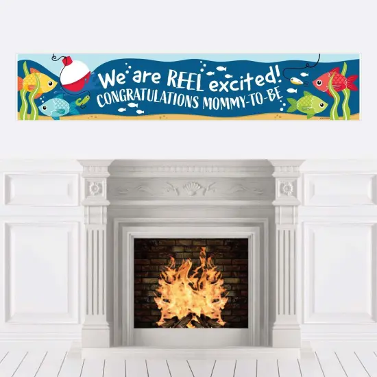 Big Dot of Happiness Let's Go Fishing - Fish Themed Baby Shower Decorations Party Banner {1}