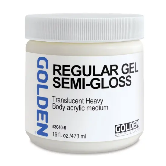 Golden Regular Acrylic Gel Medium - Semi-Gloss, 16 oz jar {2}