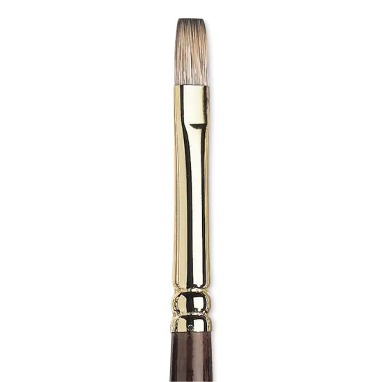 Winsor & Newton Monarch Mongoose Brush - Flat, Long Handle, Size 4 {1}