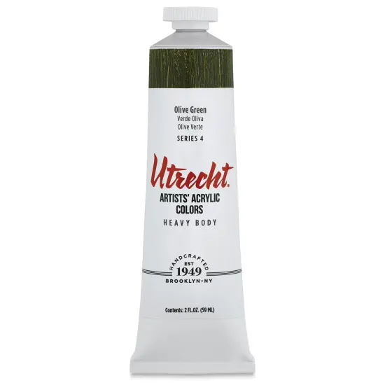Utrecht Artists' Acrylic Paint - Olive Green, 2 oz tube {1}