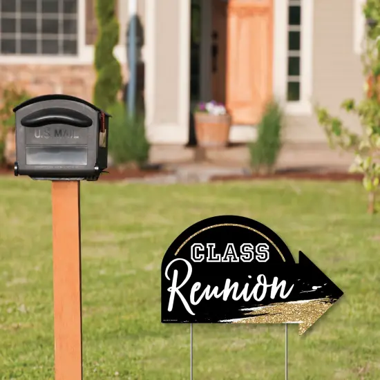 Big Dot of Happiness Reunited - School Class Reunion Party Yard Sign with Stakes - Double Sided Outdoor Lawn Sign - Set of 3 {3}