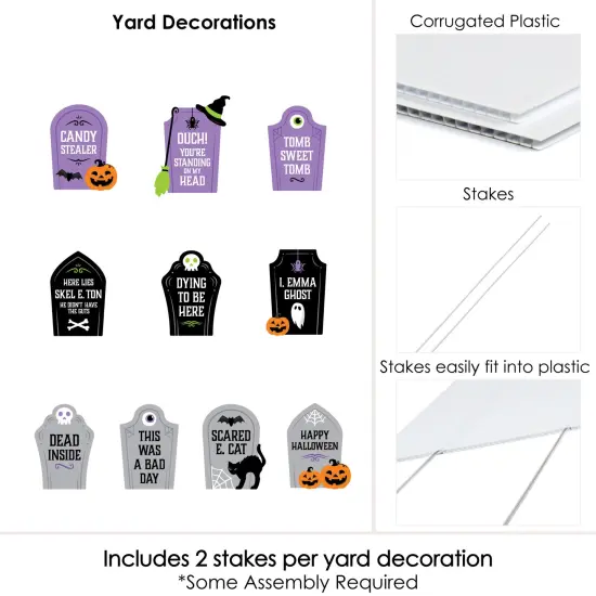 Big Dot of Happiness Cute and Colorful Tombstones - Lawn Decorations - Outdoor Kids Halloween Party Yard Decorations - 10 Piece {7}