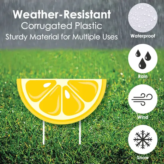 Big Dot of Happiness So Fresh - Lemon - Yard Sign and Outdoor Lawn Decorations - Citrus Lemonade Party Yard Signs - Set of 8 {4}