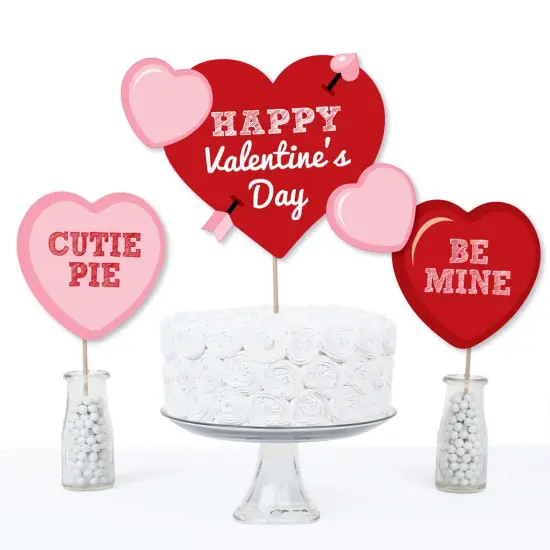 Big Dot of Happiness Conversation Hearts - Valentine's Day Party Centerpiece Sticks - Table Toppers - Set of 15 {4}