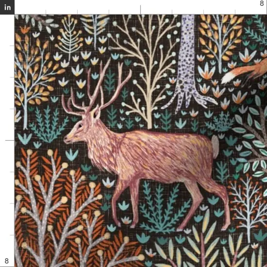 Various Fabrics by the Yard or Fat Quarter Woodland Rustic Autumn Thanksgiving Animals Leaves Pine Custom Printed Fabric by Spoonflower {4}