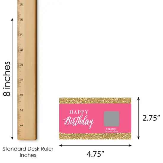 Big Dot of Happiness Chic Happy Birthday - Pink, Black and Gold - Birthday Party Game Scratch Off Dare Cards - 22 Count {7}