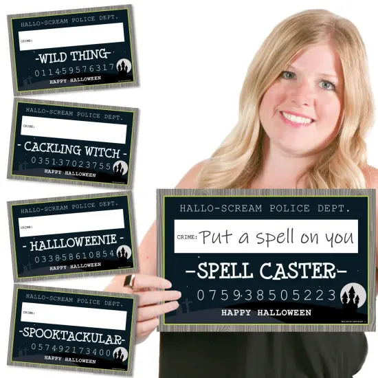 Big Dot of Happiness Trick or Treat - Halloween Party Mug Shots - 20 Piece Photo Booth Props Kit {1}