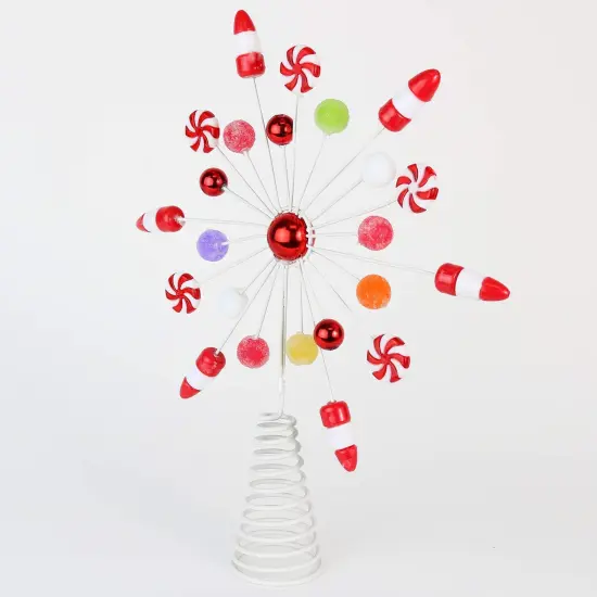 Ornativity Candy Snowflake Tree Topper - Peppermint Candy Cane Snowflakes Christmas Tree Decorations {4}