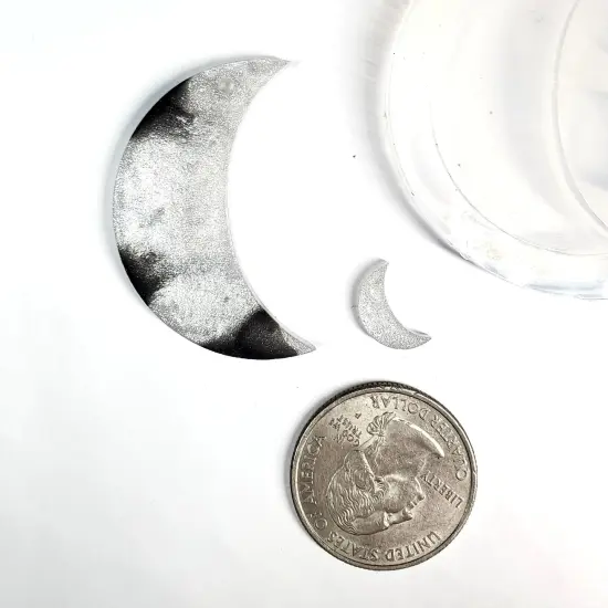 Moon Dangle Earrings Silicone Mold with 2 mini Moons (C12) {2}