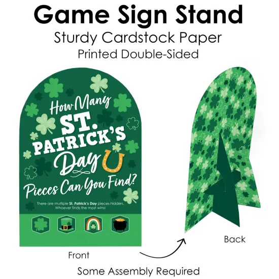 Big Dot of Happiness Shamrock St. Patrick's Day - Saint Paddy&rsquo;s Day Party Scavenger Hunt - 1 Stand and 48 Game Pieces - Hide and Find Game {7}