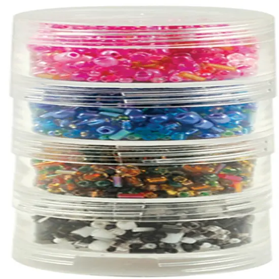 Craft Medley Bead Storage Screw-Stack Canisters 4/Pkg-1.875"X1" {2}