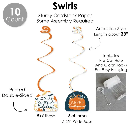 Big Dot of Happiness Happy Thanksgiving - Fall Harvest Party Supplies Decoration Kit - Decor Galore Party Pack - 51 Pieces {6}